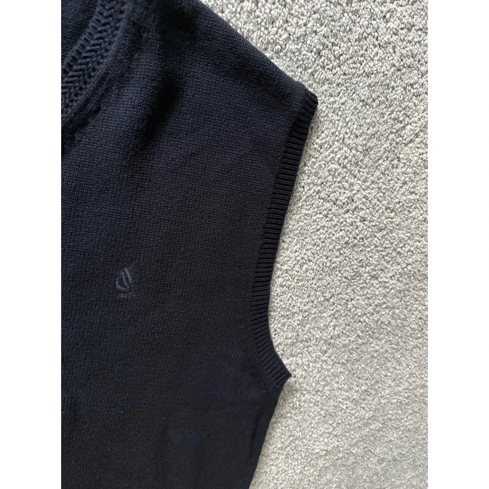 Nautica Navy Hairbone Stitch V-neck Sweater Vest. Size‎ X-Large